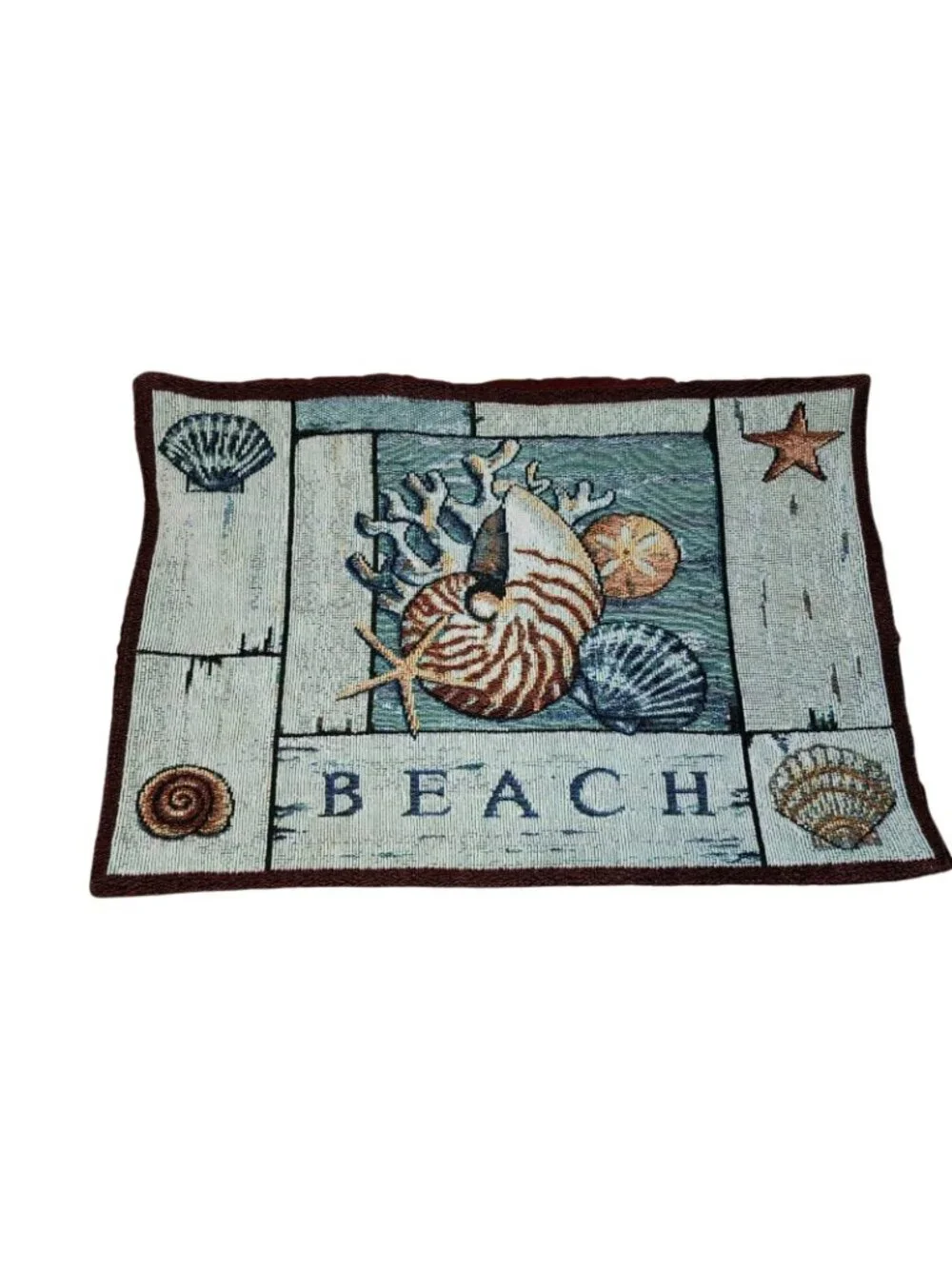 Set of 6 Nautical Placemats Lighthouse Beach Boat Shell Tapestry 12